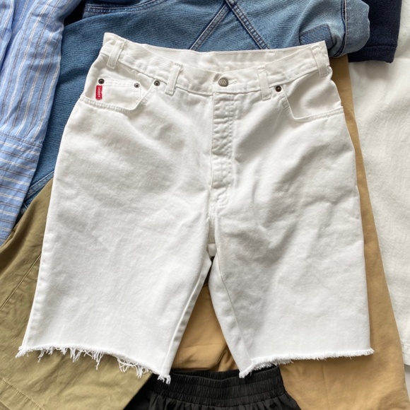 Vintage Pants - Vintage white denim shorts